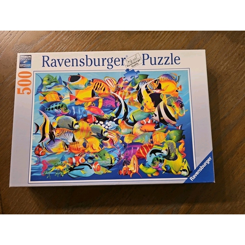 Ravensburger 500 Piece Fish Frenzy Jigsaw Puzzle - 1 Piece Missing‎ :(